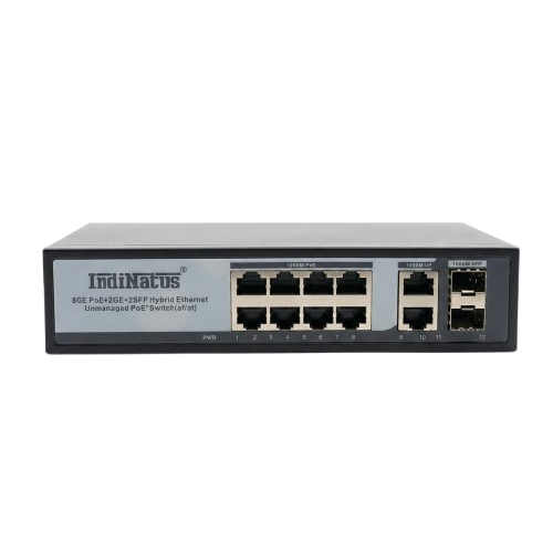  8 Port Full Giga PoE Switch, IN-PE1008GT,  IndiNatus® India Private Limited - India Ka Apna Brand, Indian CCTV  Brand,  Make In India CCTV camera, Make in india cctv camera brand available on gem portal, IP Network Camera, Indian brand CCTV Camera, Best OEM Of CCTV in India      